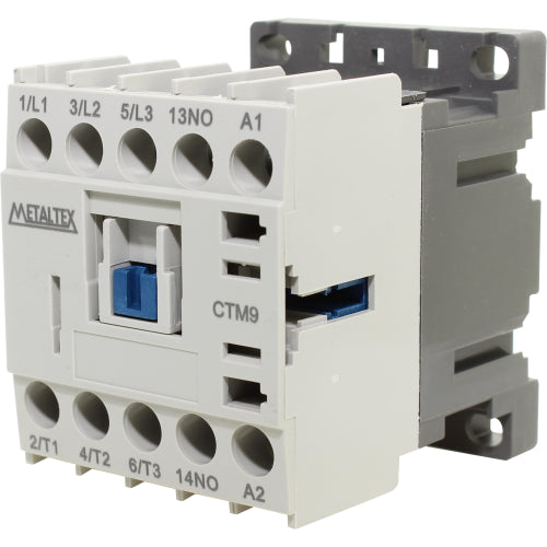 Mini contactor tripolar 9A AC3 serie CTM9 - 220VAC - 1NC P/PCI