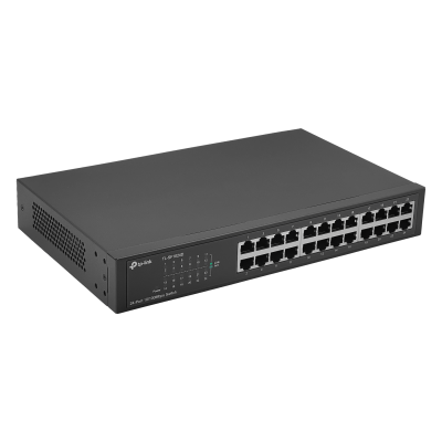 TL-SF1024D TP-LINK Conmutador 24 puertos 100 Mbps Slim No Administrable Montaje Rack Alimentación 220V Directa