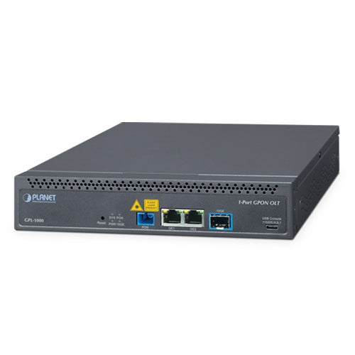 PLANET GPL-1000 - OLT GPON 1 Puerto con 2x Gigabit + 1x 10G SFP+ y Fuente Redundante AC/DC