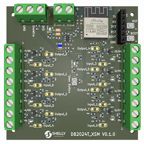 DB2024T-XSM - Placa de Desarrollo Shelly X SM con Terminales para Integración Externa