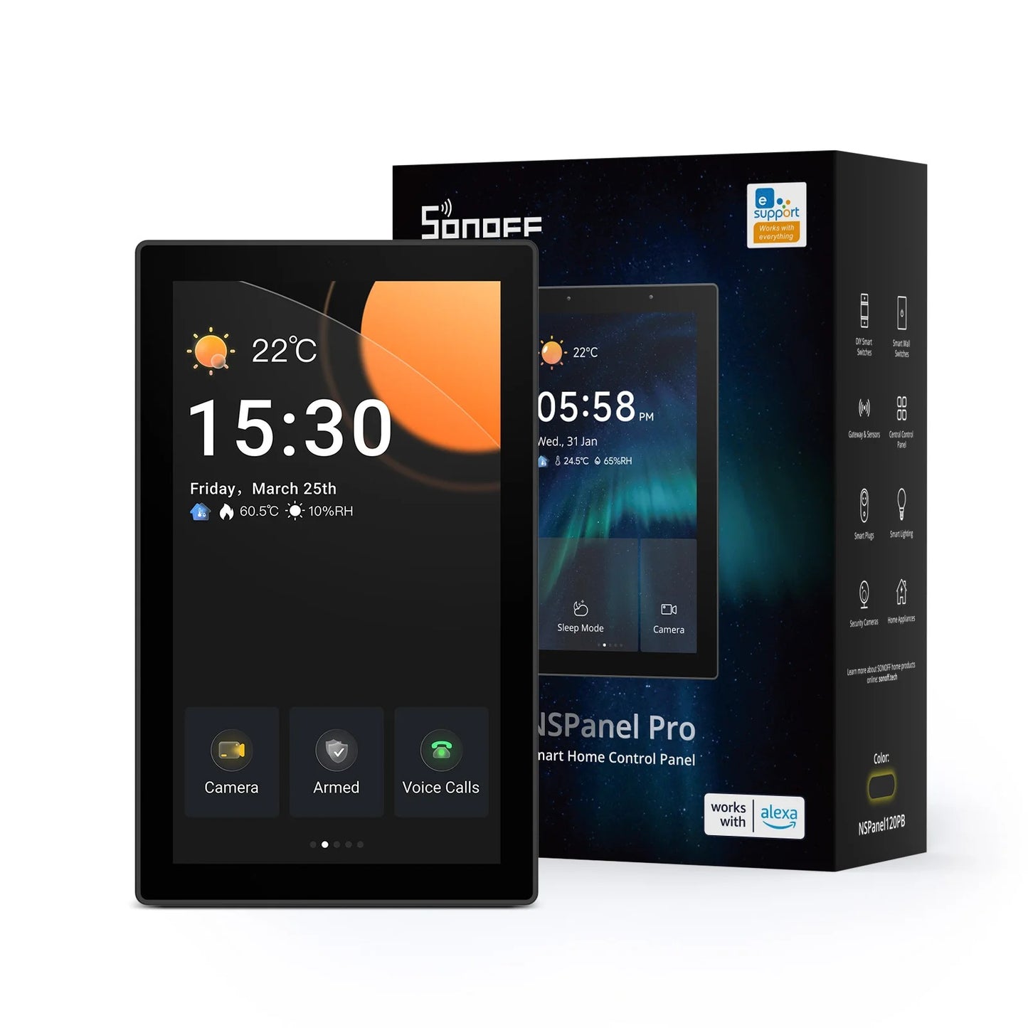 Interfaz de Domótica WiFi Zigbee y Matter – Sonoff NSPanel Pro 120 Type