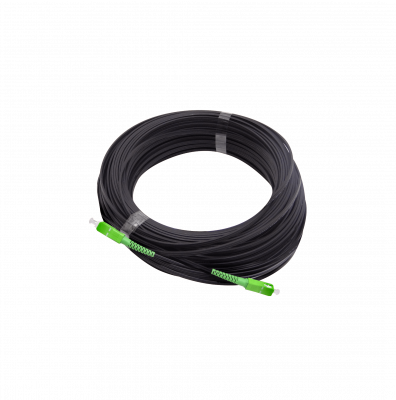 JPSA-50 Negro Cable Bajada-Puerto 50metros SC/APC Monomodo SM SX Pigtail Fibra Óptica G652D
