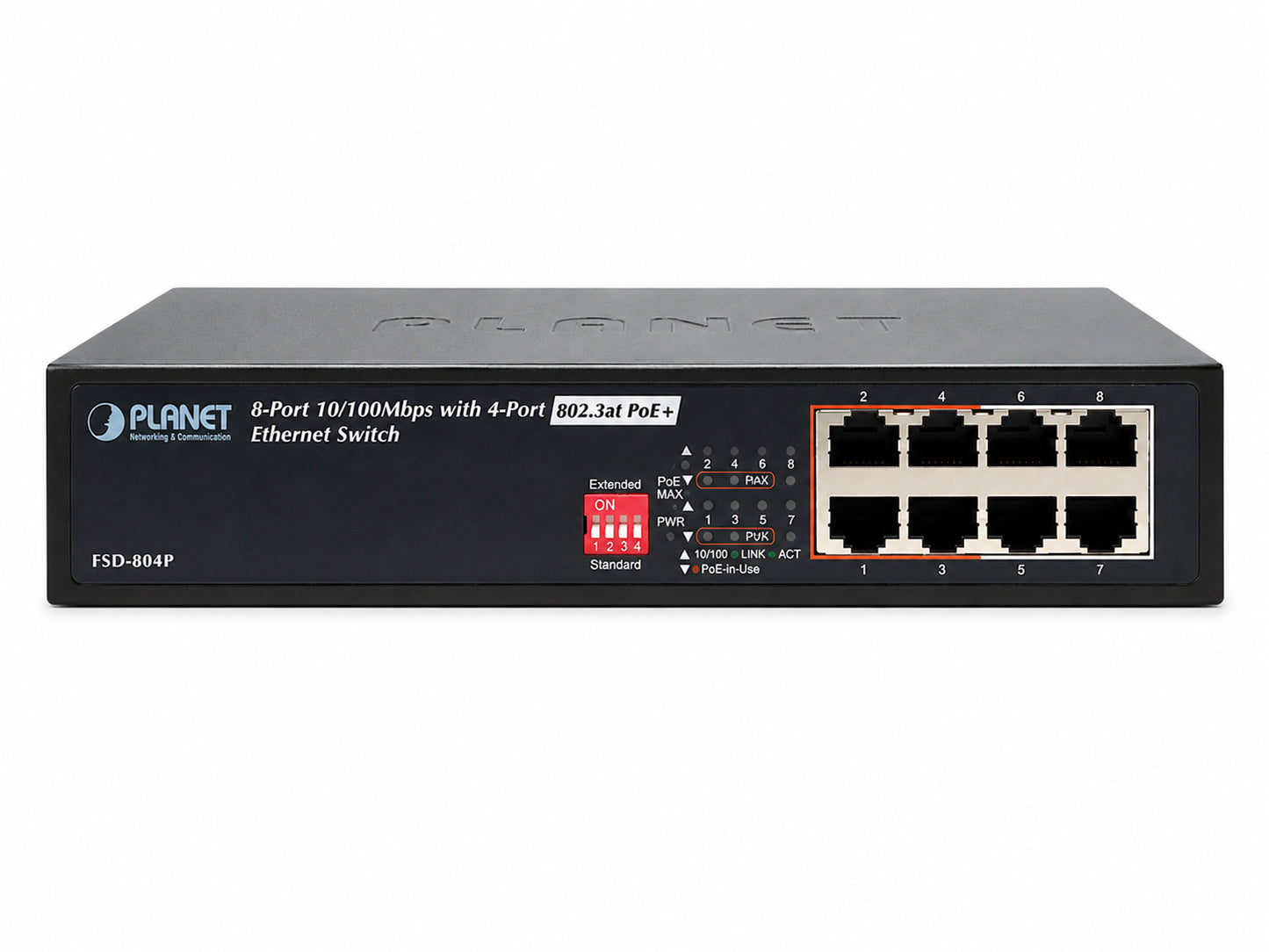 Switch 8-Port 10-100 4-Port 802.3at PoE+ Injector 60W PoE Budget (Descontinuado)