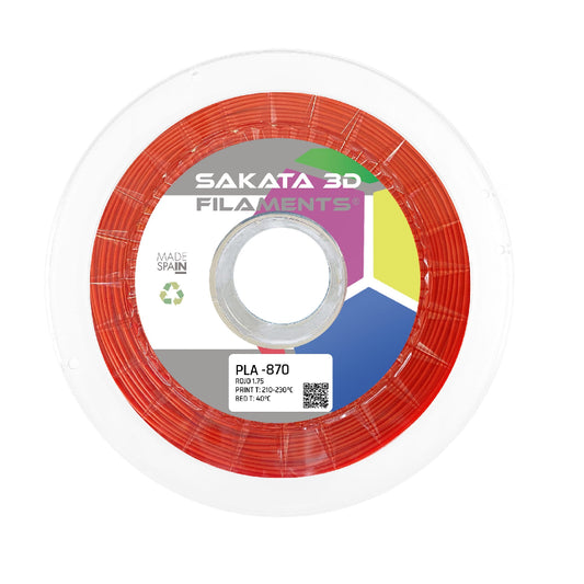 Material de Impresión PLA HR-870 Tonalidad Roja Diámetro 1.75mm Peso 1kg – Sakata 3D