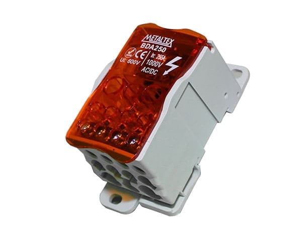 Bloque terminal modular hasta 250A serie BDA - 8 vías - 125A