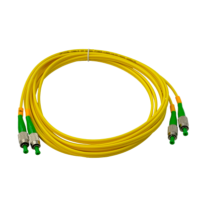 JFSHH3. Latiguillo de fibra óptica dúplex monomodo SM de 3 m, conectores FC/APC-FC/APC, núcleo 9/125 µm, cable de 3 mm