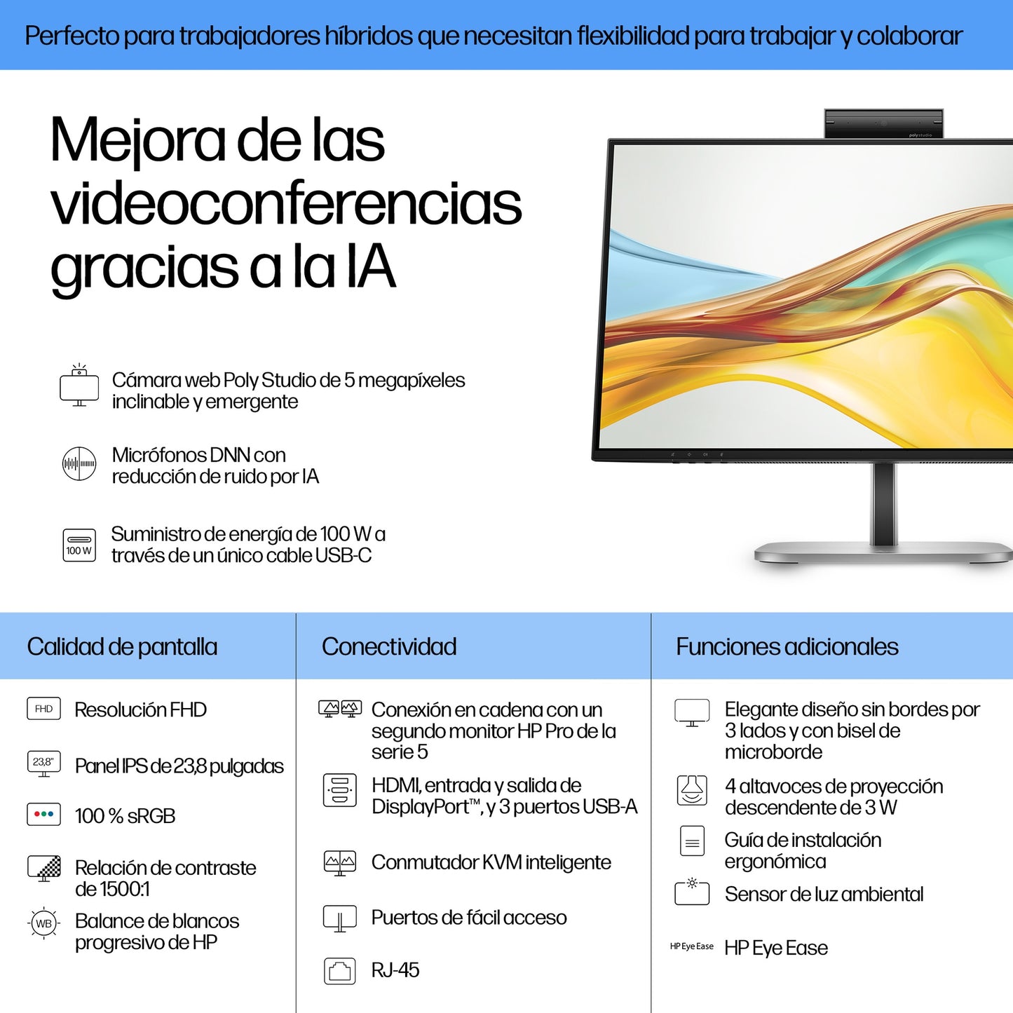 HP S5 Pro 524pm 23.8in 1920x1080 USB-C/DP/HDMI Conf 100Hz