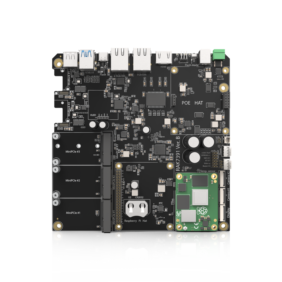 WisGate Connect Smart Building RAK7391 - 2GB RAM / 16GB eMMC - Alfa Networks AHPI7292S WiFi HaLow Pi Hat - Sin LoRaWAN