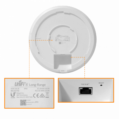 U6-LR-LIQ. DE SEGUNDA MANO UBIQUITI 4x4 WiFi6 2400/600mbps-5/2,4GHz 6/4dBi necesita-PoE48 vista 2