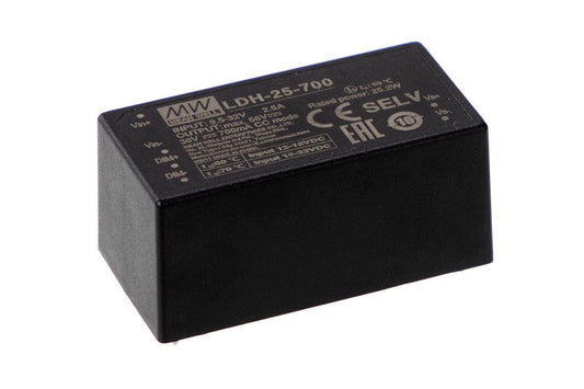 Conversor DC-DC Step-UP para LED 25W LDH-25 - Estilo de montaje PIN - 700mA (comúnmente usado)