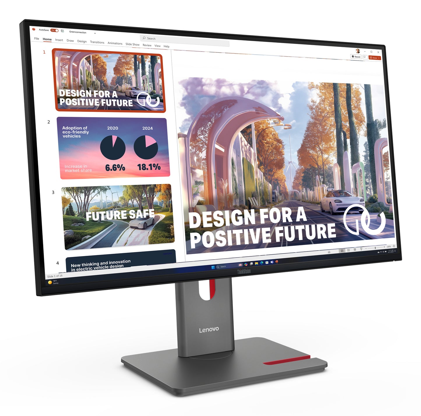 Lenovo Monitor P27QD40 27inch 2560x1440 HDMI USB-C DP