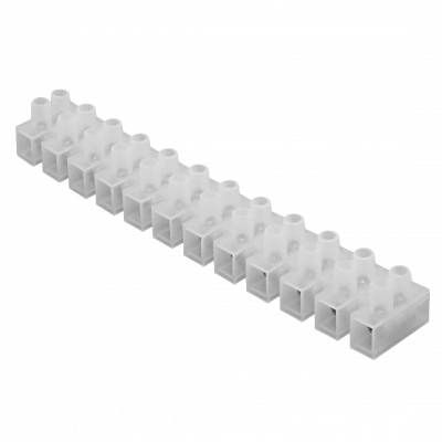 REGLETA-100A. Regleta de conexión con tornillos de 12 pares, capacidad de 100 amperios, cable de 21,2 mm², 380 V, máximo 100 A, dimensiones 226x35x29 mm