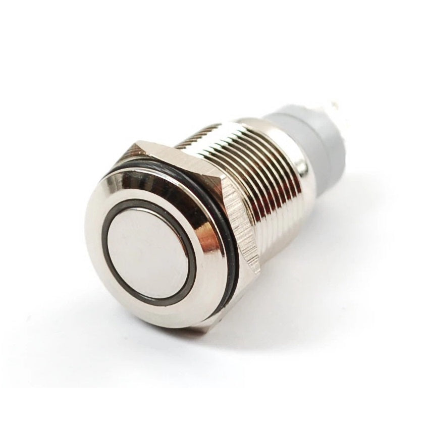 Pulsador Cilíndrico de Metal Impermeabilizado con Indicador Luminoso LED de 16mm