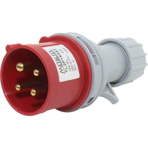 Enchufe industrial macho volante 380 a 415VAC 16 a 63A serie TL2P - 16A - 3P+T+N
