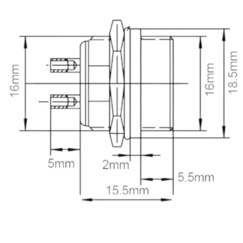 Conector Enchufe Hembra Macho 6 Pines Gx16-6 (pack 2 und)
