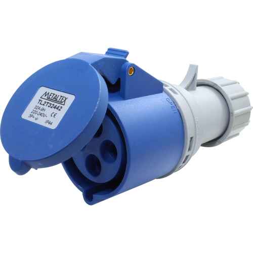 Enchufe industrial hembra volante 220 a 250VAC 16 a 63A serie TL3T - 16A - 3P+T - 9H