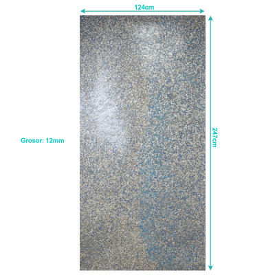 PS-12 TECAPLAK Plancha de tetrapack reciclado de 12 mm de espesor, dimensiones 1,2 x 2,4 m (124 x 247 cm) y superficie de 3,06 m²