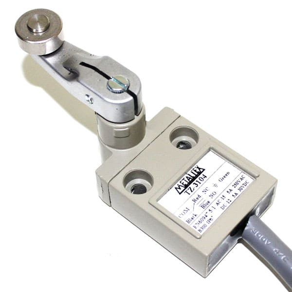 Fines de carrera metálico con cable 3A/250VCA SPDT serie TZ3 - Pistón con roldana