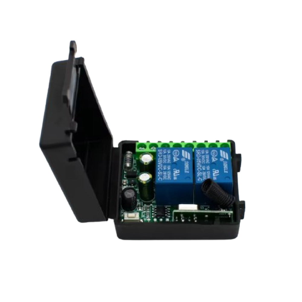 Tarjeta Controladora de Relé Doble 6-30V DC con Mando Inalámbrico RF 433Mhz
