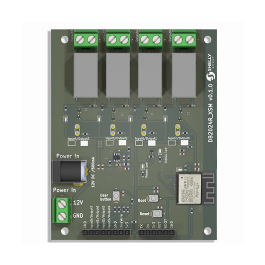 DB2024R-XSM - Placa de Desarrollo Shelly X SM con 4 Relés de 16 A