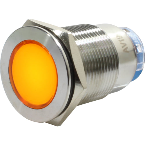 Luz piloto antivandálico metálico 19mm serie AV-P - Rojo - 220VAC/DC