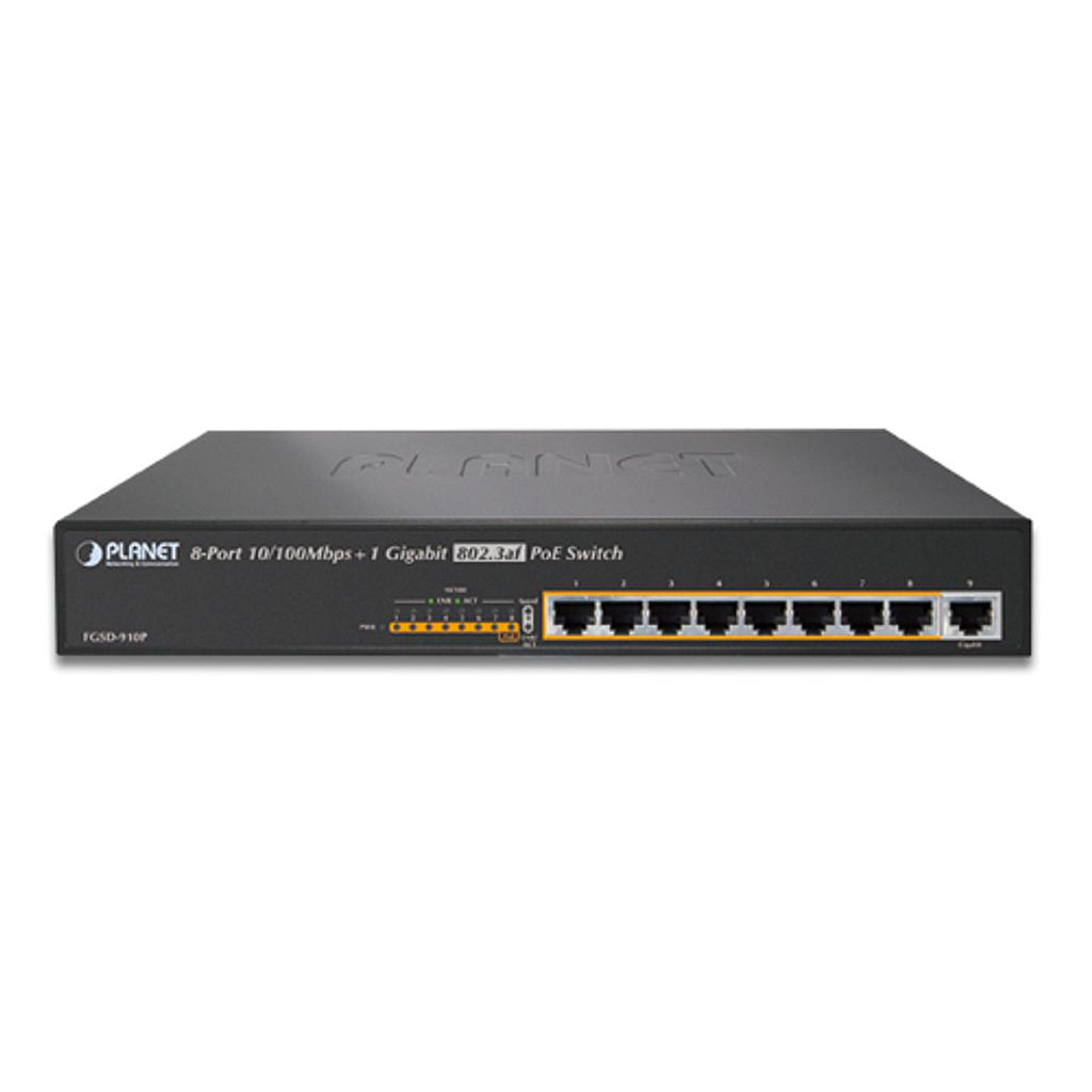 Switch 8 puertos PoE 10/100 Ethernet 802.3af 1-Port Gigabit Uplink (130W) (Descontinuado)