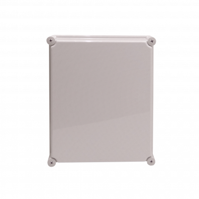 TJ-AG-3428-1. Caja plástica TIBOX de 340 x 280 x 180 mm con tapa gris, placa de montaje incluida, protección IP66 y certificación RoHS