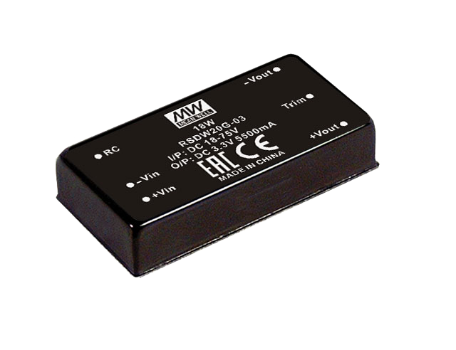 Conversor DC-DC módulo DIP ferroviario 20W RSD-RDDW20 - 9 a 36VDC - 5V