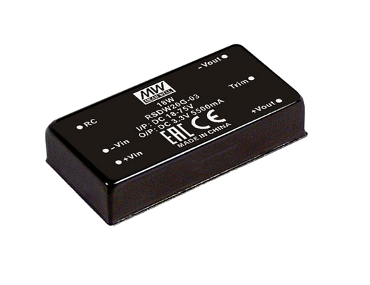 Conversor DC-DC módulo DIP ferroviario 20W RSD-RDDW20 - 43 a 160VDC - 5V