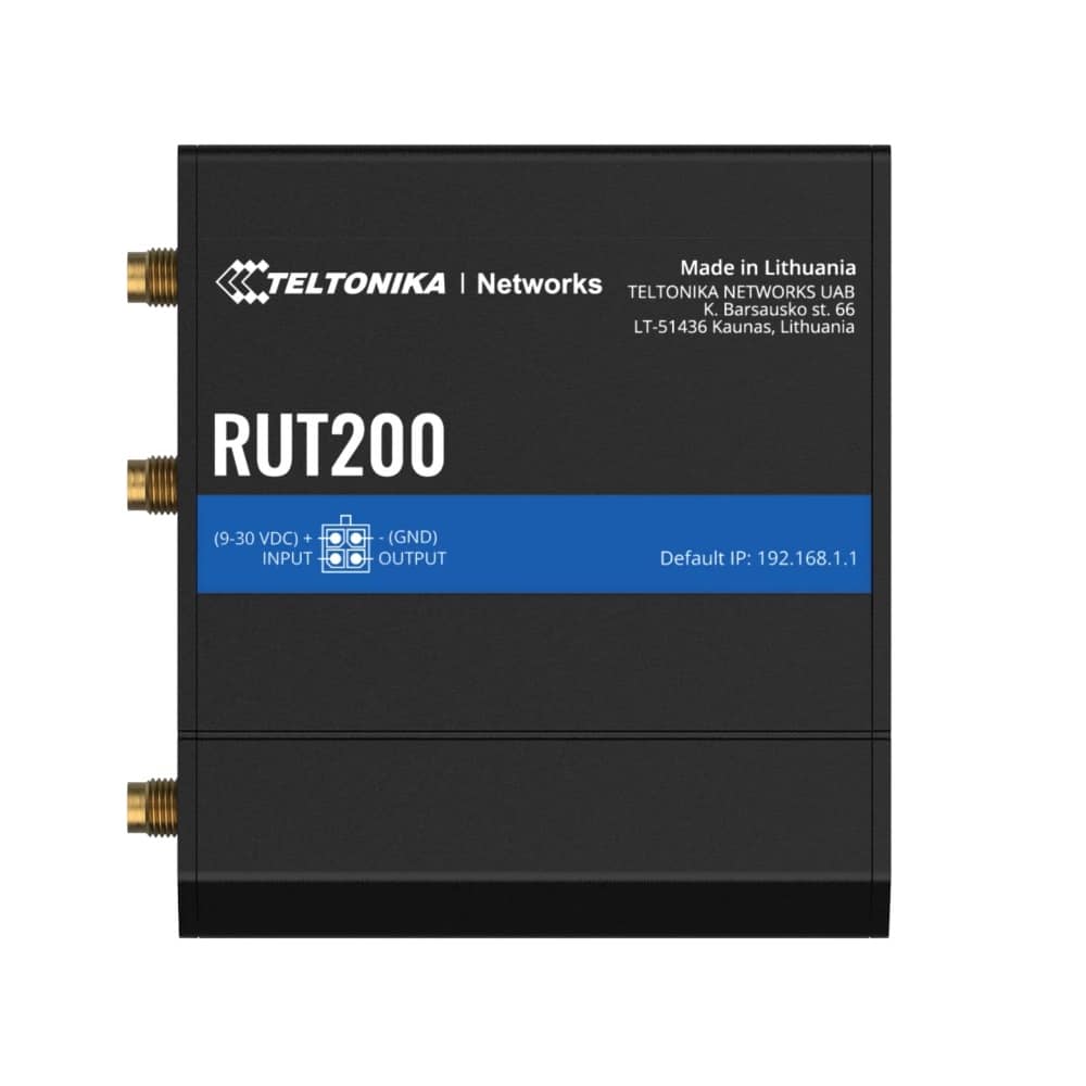 Enrutador de Datos Móvil Industrial 2G/3G/4G Categoría 4 Teltonika RUT200 con Conectividad WiFi