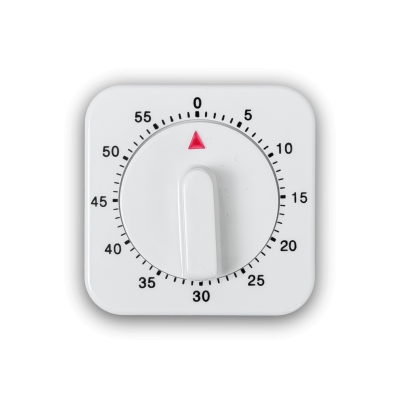 60MIN Temporizador 60 minutos mecanico Alarma-Campana Plastico Blanco