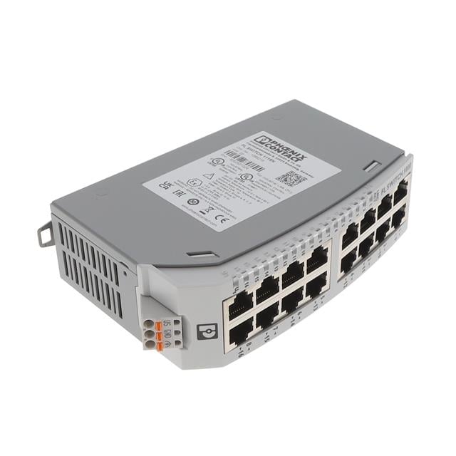 Narrow Ethernet switch, sixteen RJ45 ports with 10/100/1000 Mbps on all ports
