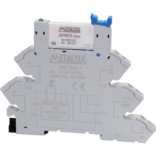 Interfaz de relé riel DIN 6.2mm contacto dorado AgNi+Au serie PRZ-1R-G - 12VDC