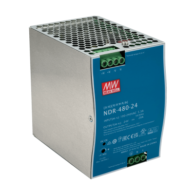 NDR-480-24. MEANWELL Fuente de alimentación 24 VCC 480 W 20 A ajustable/24-28 V Ancho-86 mm Riel-DIN