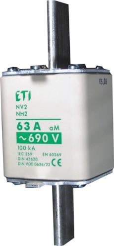 Fusible tamaño NH00C KTF; curva AM ; marca ETI; 690V - 63A