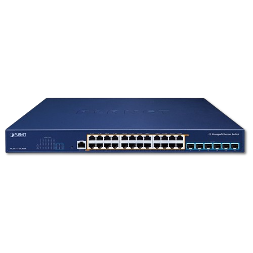 Switch Administrable L3 24 Puertos 2.5G PoE++ + 6 Puertos 10G SFP+ PLANET MGS-6311-24UPL6X