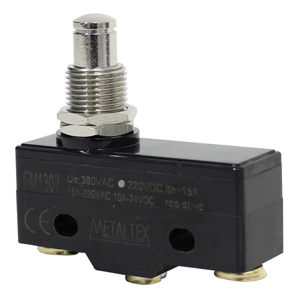 Fines de carrera plástico15A/250VCA SPDT serie FM1 - Pistón con rosca