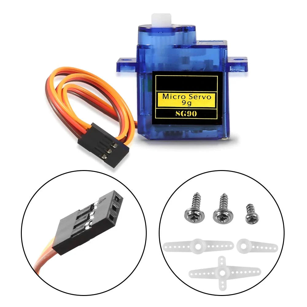 Conjunto de 5 Micro Actuadores Rotatorios SG90 9g
