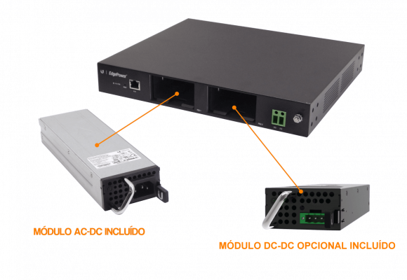 EP-54V-150W-LIQ. Fuente de alimentación UBIQUITI de 54 VCC, 150 W, formato 1U para rack, equipo usado