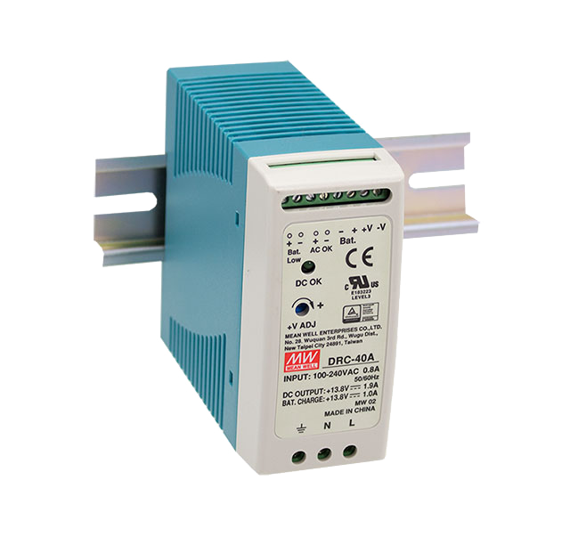 Fuente de poder riel DIN con UPS 40W DRC-40 - 27.6V / 27.6V
