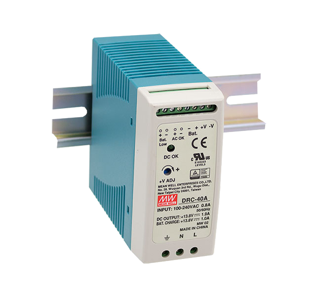 Fuente de poder riel DIN con UPS 40W DRC-40 - 13.8V / 13.8V