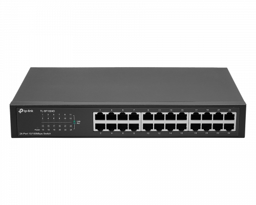 TL-SF1024D TP-LINK Conmutador 24 puertos 100 Mbps Slim No Administrable Montaje Rack Alimentación 220V Directa
