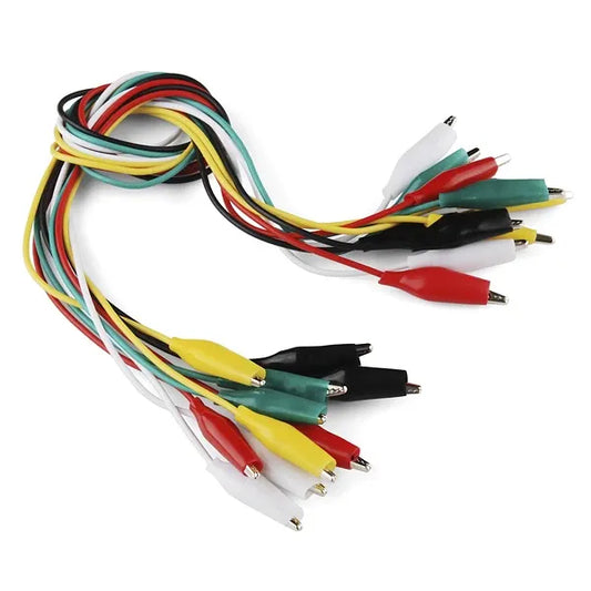 Conjunto de cables con terminales tipo cocodrilo
