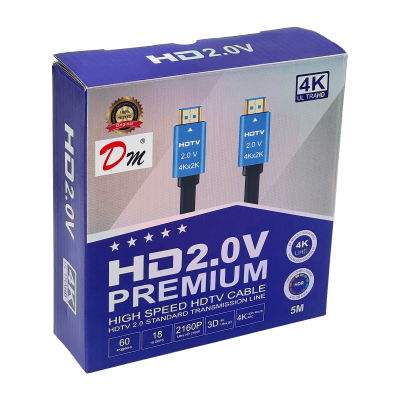 HDMI-05K Cable HDMI Macho a Macho Negro 5mt 4K 2160p v2.0 60Hz 500cm