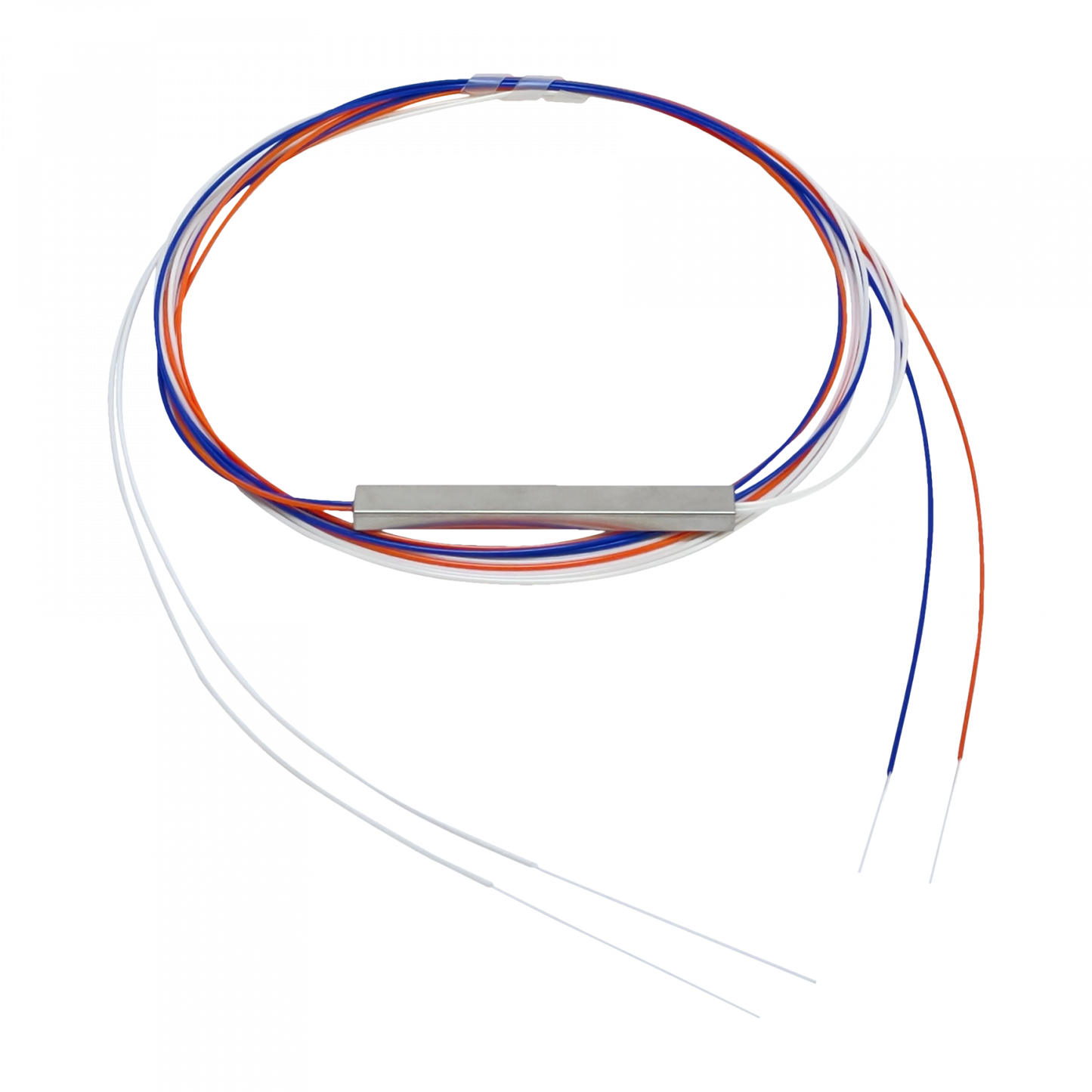 DIVE-02. Derivador óptico XPON/XGPON 2x2 sin conectores, de 1 metro, que requiere fusión, compatible con fibra G657A1.