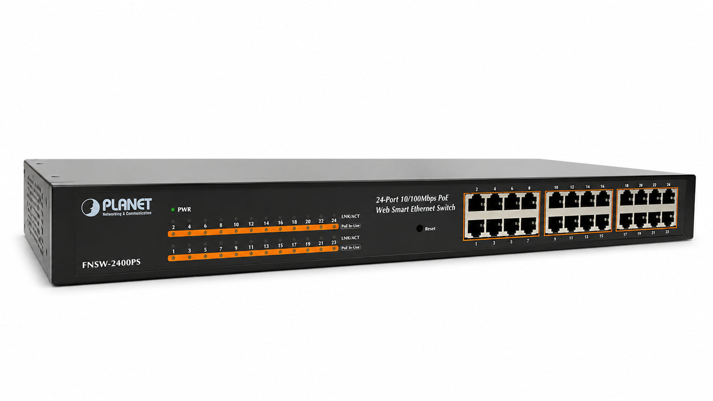 24-Port 10/100Mbps PoE Web Smart Ethernet Switch (Descontinuado)