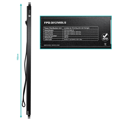 FPS-3012 FORZA Tipo torre 7200W 24 tomas C13 6 tomas C19 5 puertos RJ45 USB IP RS232 Medición de Voltaje/Amperaje