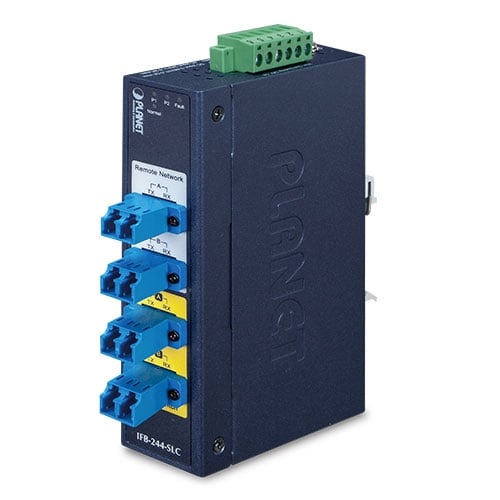 Switch de Derivación de Fibra Óptica Industrial de 2 Canales: Conector LC Monomodo