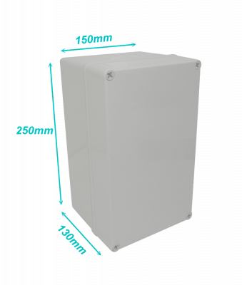 TJ-AG-1525-1. TIBOX 150x250x130mm Cubierta-Gris Caja Gris Plástica IP66 RoHS
