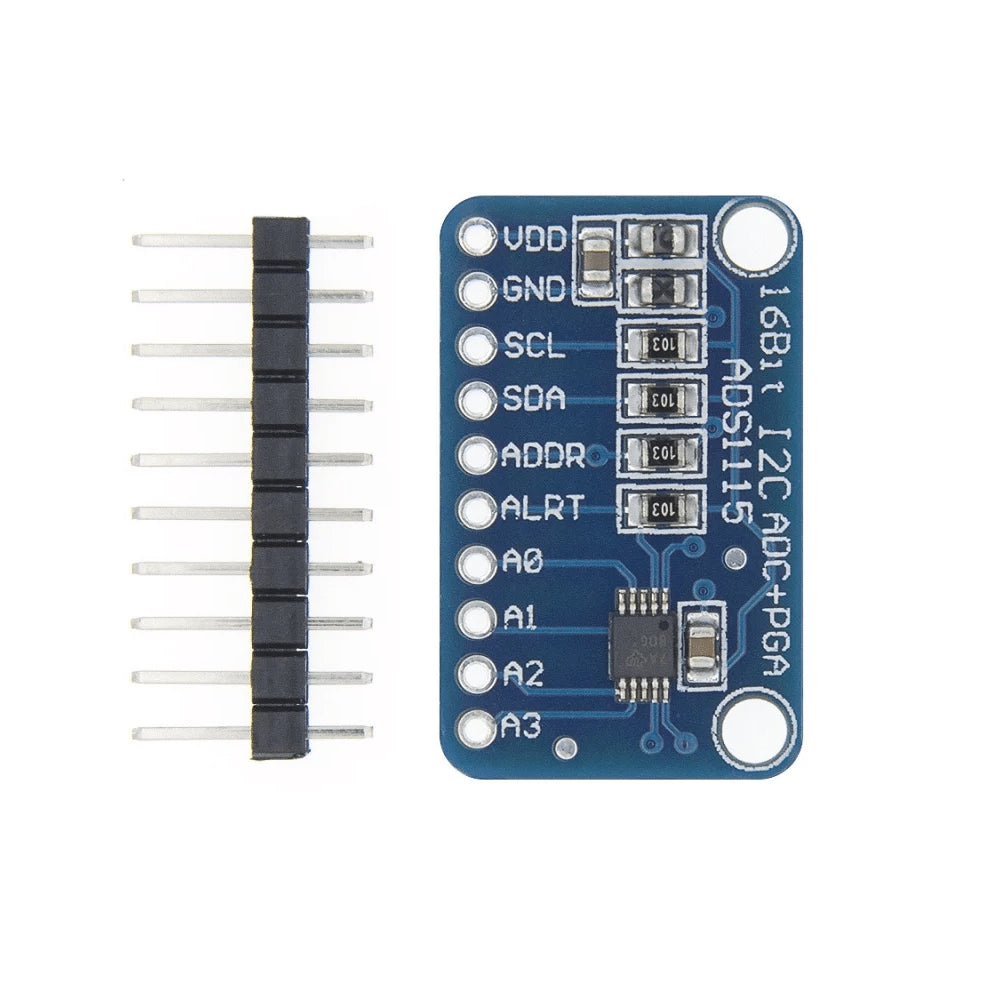 Circuito Integrado ADS1115 Transformador Analógico-Digital por I2C precisión 16 bits multiplex 4 canales